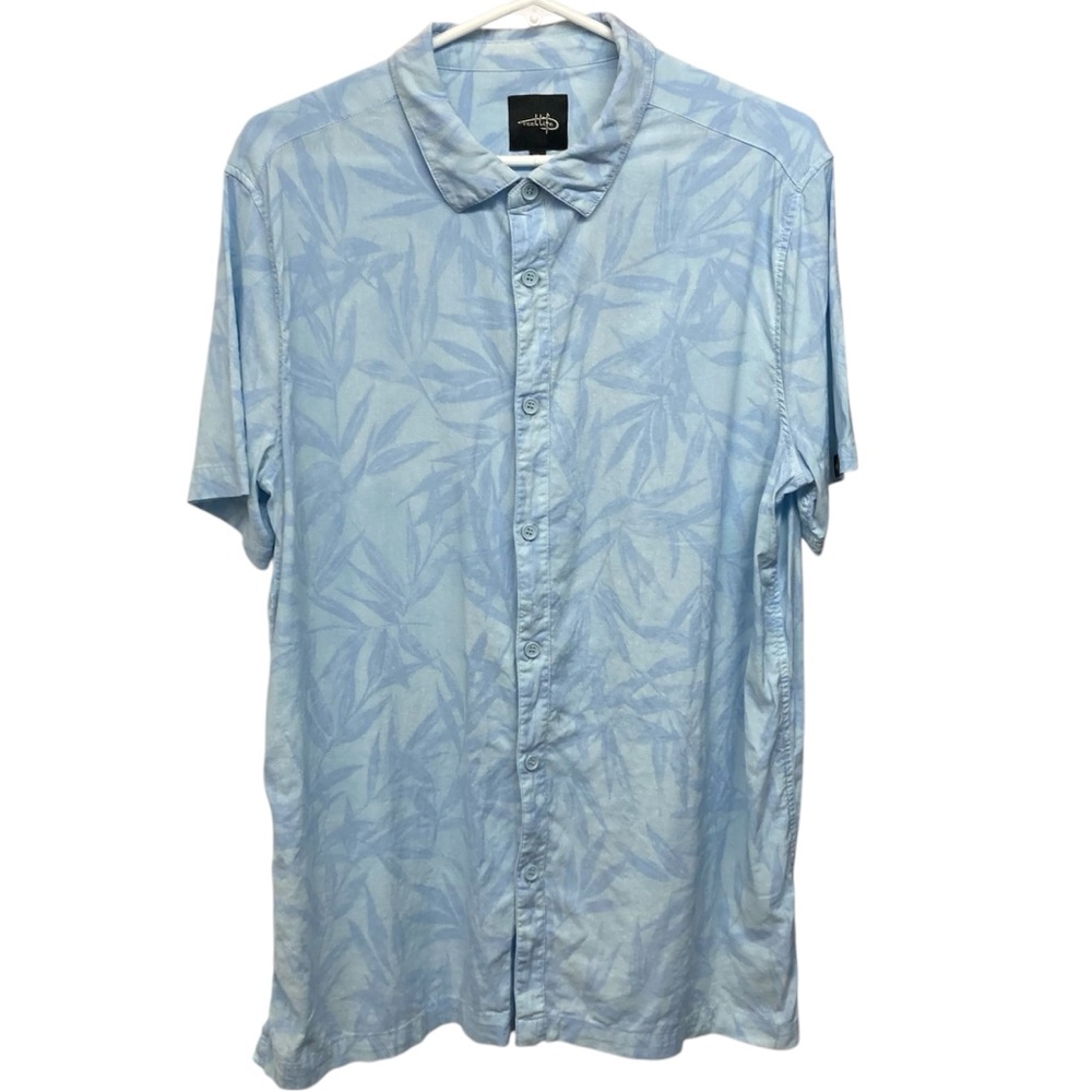 Reel Life Men’s Light Blue Tropical Hawaiian style short sleeve Shirt L …